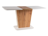Jídelní stůl CALIPSO, bílý mat / dub wotan