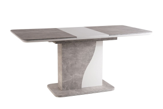 Jídelní stůl SYRIUSZ, bílý mat / betonový efekt