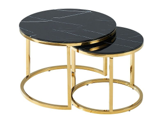 Konferenční stolek MUSE II, černý/zlatý
