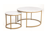 Konferenční stolek DION, bílý mramor / zlatý